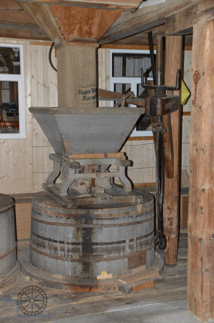 Erhaltene Maschinen im Inneren der Mühle